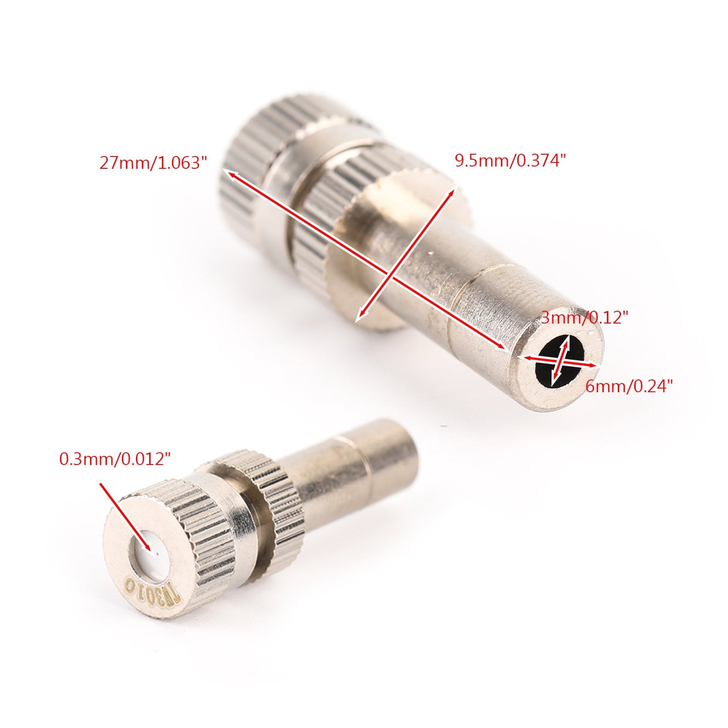 10x ugelli di nebulizzazione acqua mister cospargere per sistema di raffreddamento 0.012" spina rapida