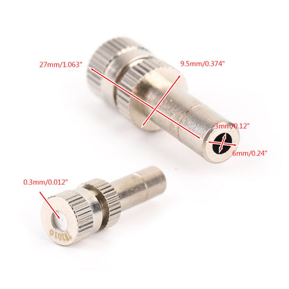 10x ugelli di nebulizzazione acqua mister cospargere per sistema di raffreddamento 0.012" spina rapida