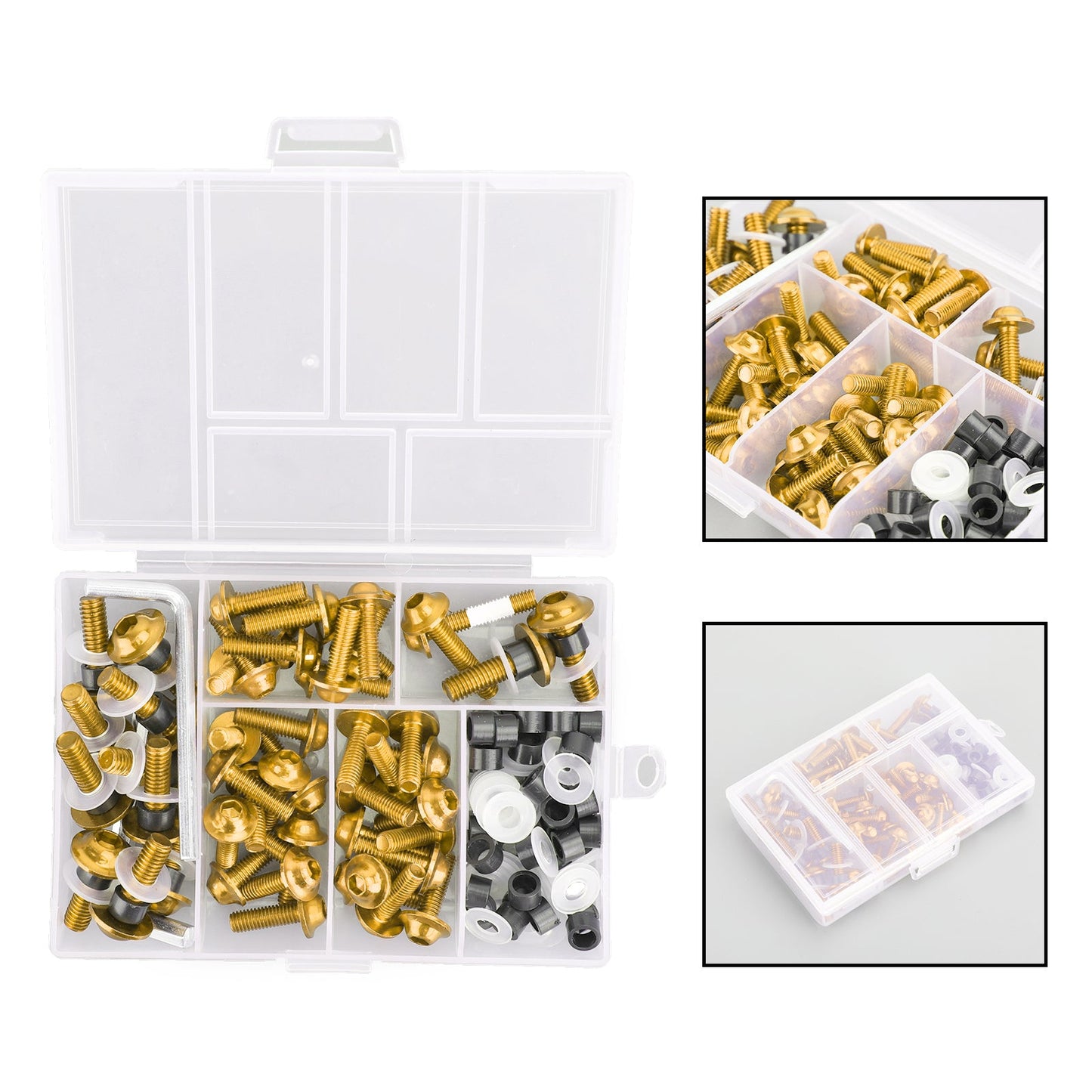 158pcs Moto Sportbike Parabrezza Carenatura Kit Bullone Clip di Fissaggio Vite Oro