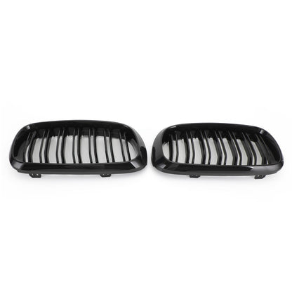 Griglia del rene anteriore doppia nera lucida per BMW X5M F85 X6M F86 X5 F15 X6 F16 13-18 Generico
