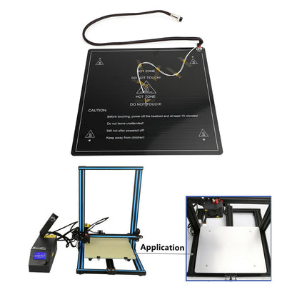 Stampante 3D 310x310x3mm Letto riscaldato in alluminio 12V con cavo per Creality CR10 CR10S