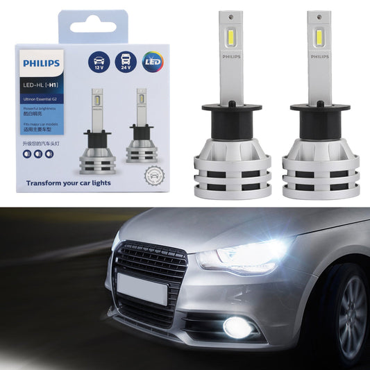 Per Philips H1 Led Ultinon Essential Lampadine per fari bianche per auto 6500K 19W 2 pezzi