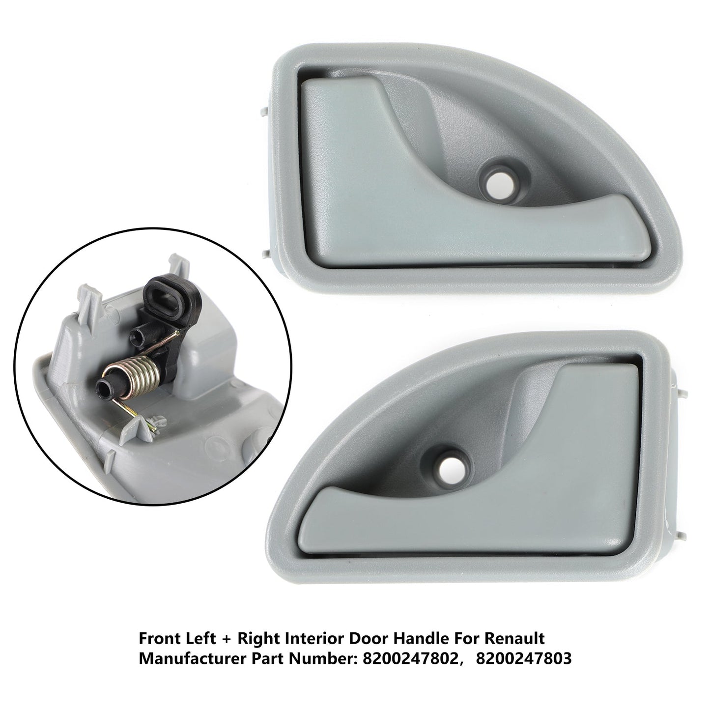 2x maniglia interna per porta grigia anteriore sinistra + destra per Renault Kangoo Twingo I generico