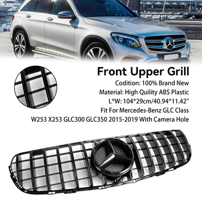 Mercedes Benz GLC X253 C253 2015-2019 Griglia Paraurti Anteriore Griglia Nero Lucido