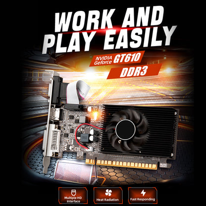 Desktop per computer VGA con memoria DDR3 con scheda grafica discreta GT610 da 2 GB