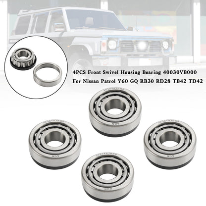 4PCS Alloggiamento Girevole Anteriore Cuscinetto 40030VB000 Per Nissan Patrol Y60 GQ RB30 RD28