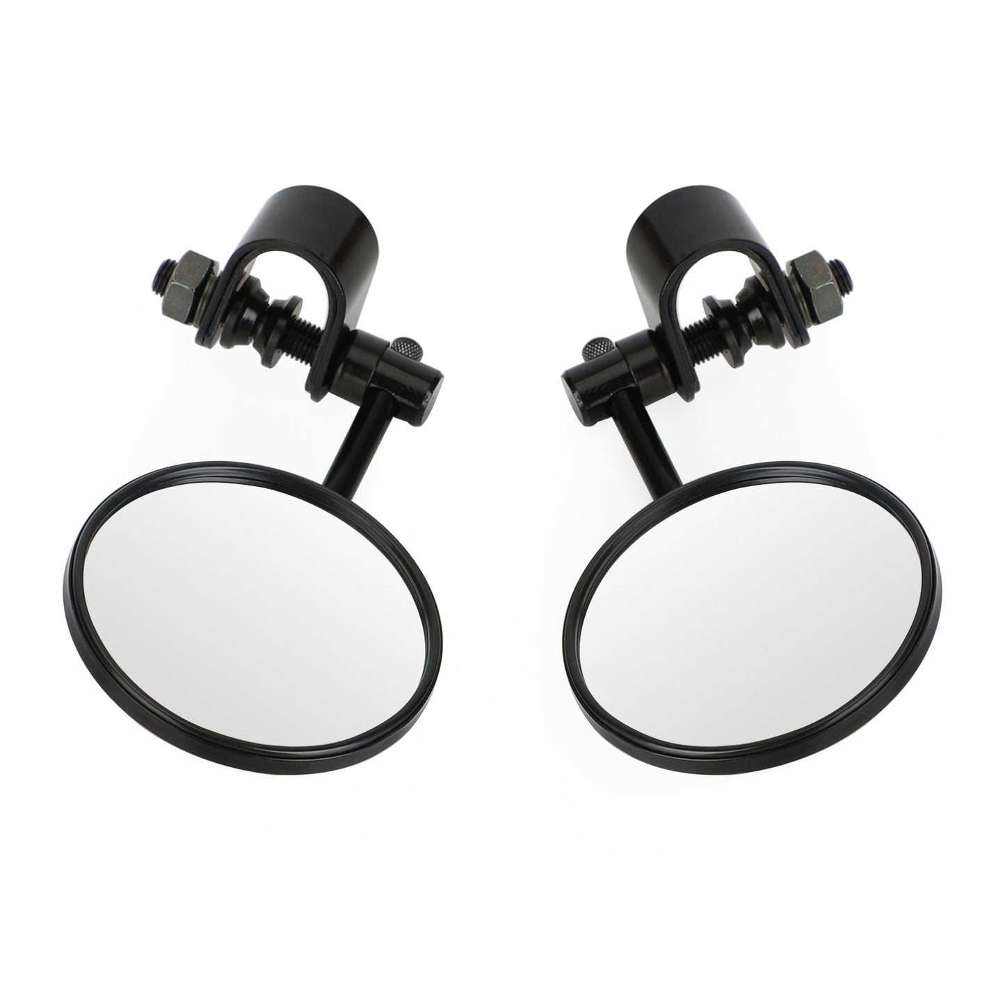 Morsetto vecchio stile su specchietti retrovisori rotondi da 3 pollici per Cafe Racer Chopper Bobber COPPIA Generico