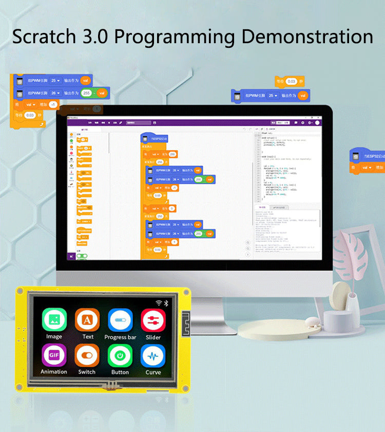 Scheda di sviluppo ESP32 Modulo Bluetooth WiFi Smart Display LCD da 4,3" PSRAM 16M