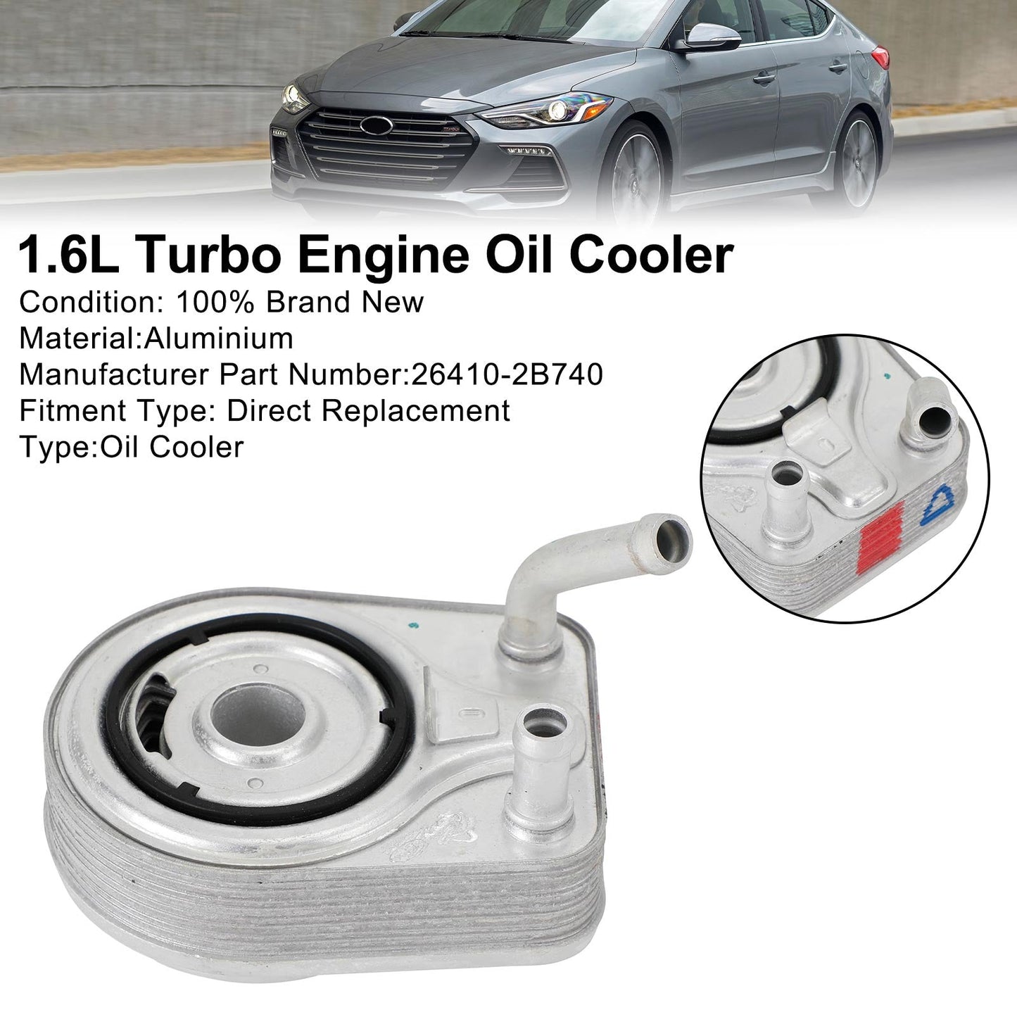2013-2020 Hyundai Veloster 1.6L Radiatore olio motore 26410-2B740