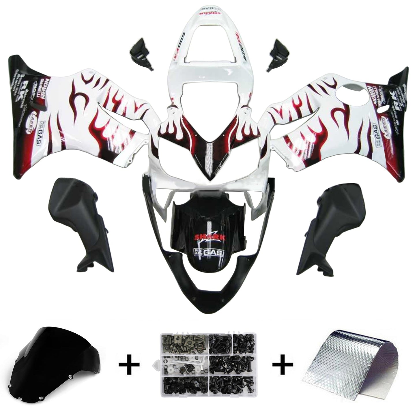 Amotopart Honda CBR600 F4i 2001-2003 Kit Carenatura Carrozzeria Plastica ABS