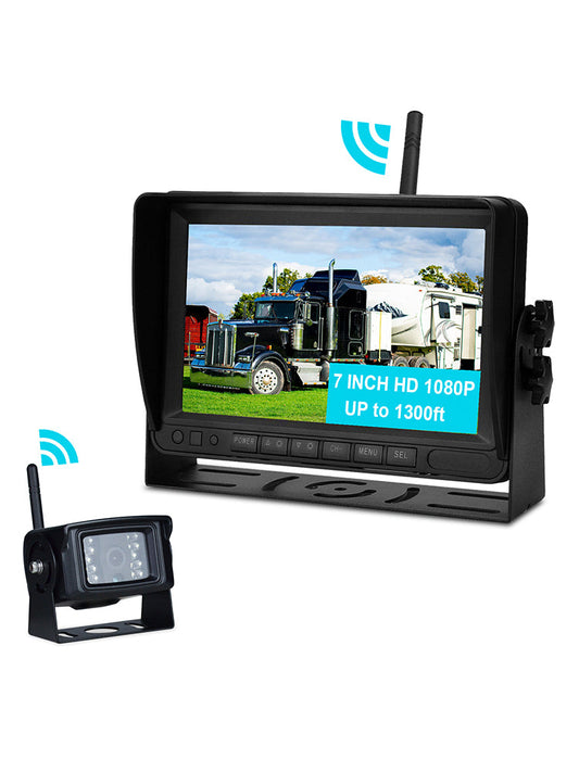 7" Wireless AHD 1080P Display 1CH Kit telecamera di retromarcia per retromarcia per camion rimorchio