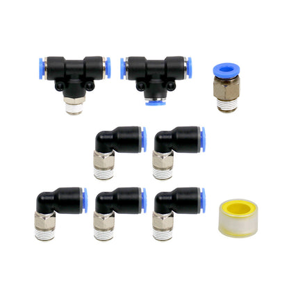 PUSH LOCK Kit di raccordi per vuoto nero Turbo Wastegate e solenoide per veicoli turbo
