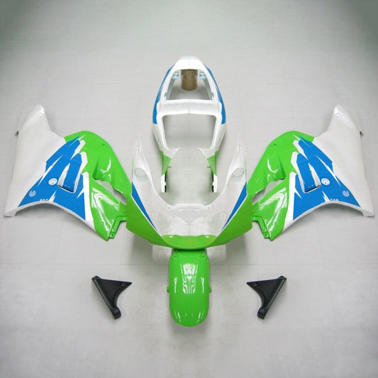 Amotopart Kawasaki ZXR400 1992-1996 Kit di spostamento bianco blu verde