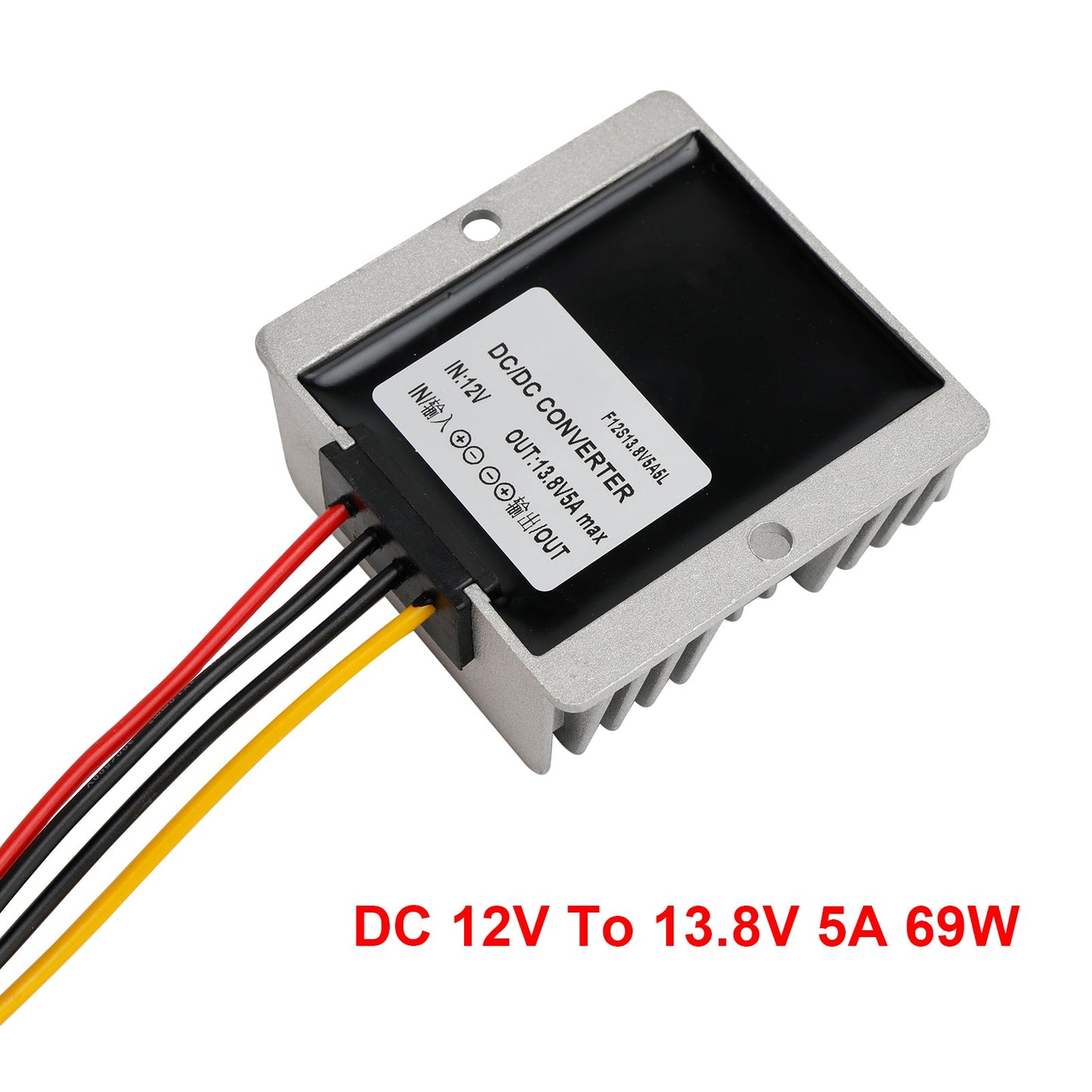 Regolatore convertitore DC/DC impermeabile 12V Step Up fino a 13,8V 5A 69W
