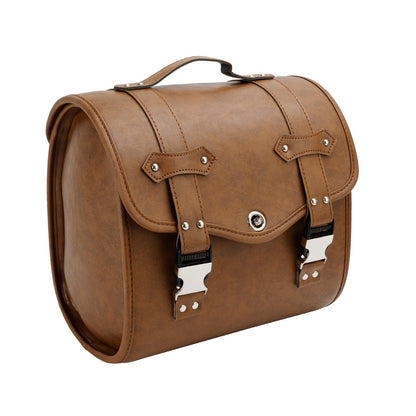 Borsa porta attrezzi laterale per borsa laterale Pu universale a sgancio rapido per moto Marrone