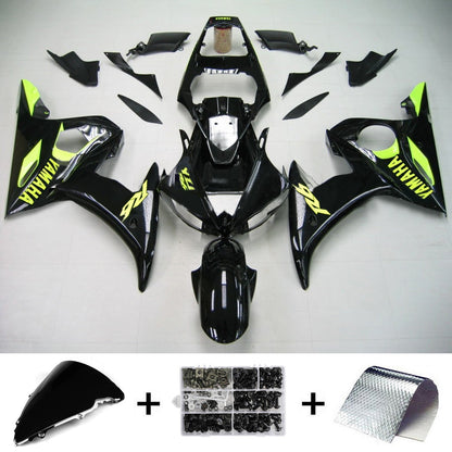 Amotopart Yamaha 2003-2004 YZF 600 R6 e 2006-2009 YZF R6S Kit di rivestimento nero