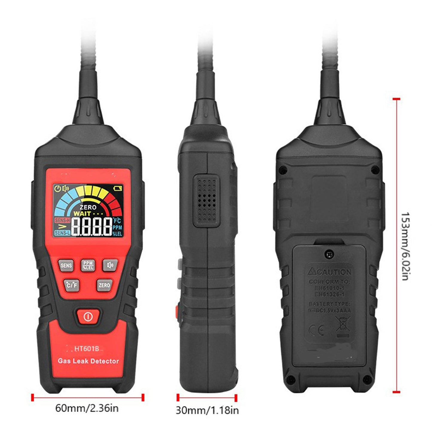 Rilevatore di fughe di gas Rilevatore di gas combustibile portatile Tester LCD Perdite visive