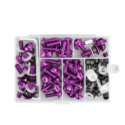 158x Moto Sportbike Parabrezza Carenatura Bullone Kit Vite Clip di Fissaggio Viola Generico
