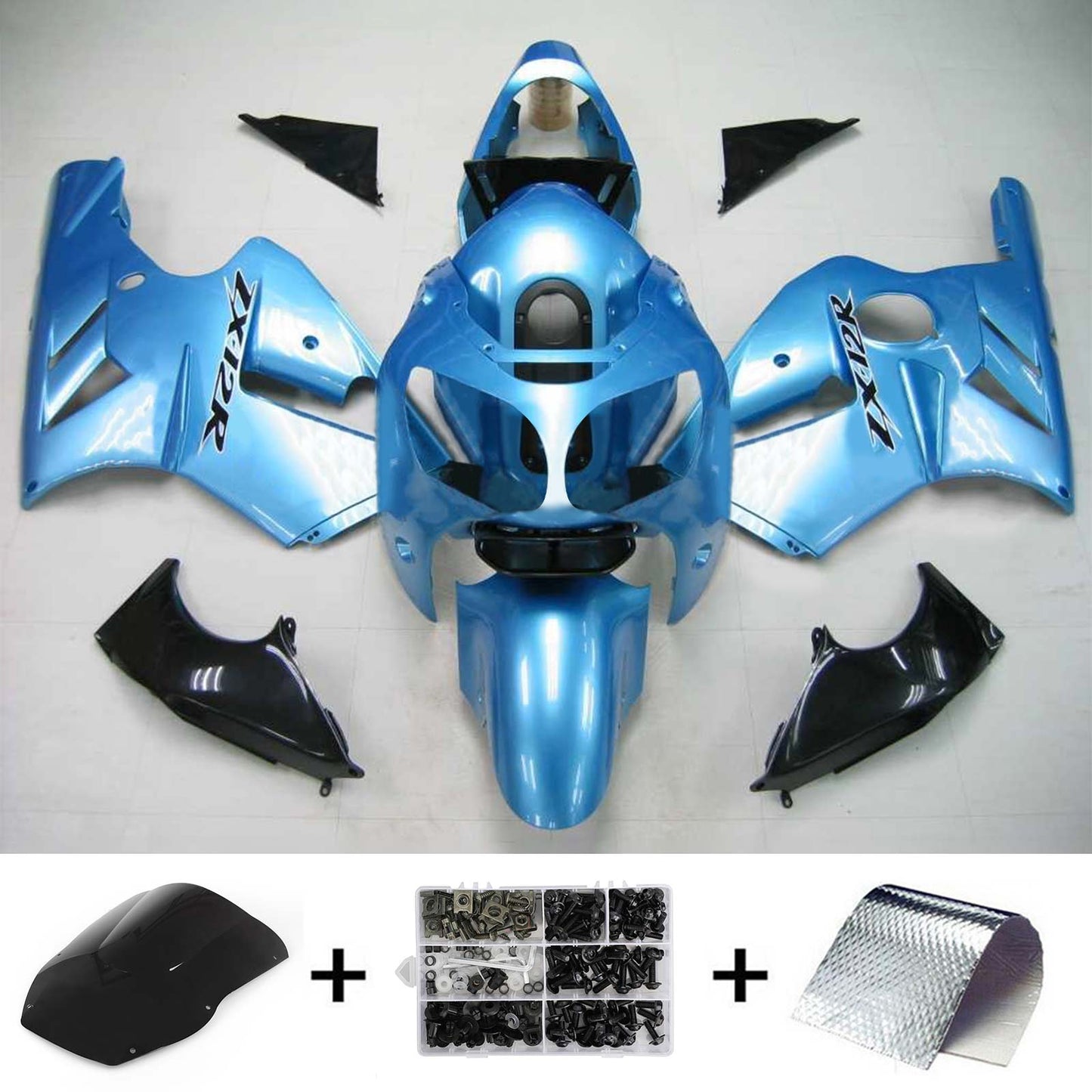 Amotopart Kawasaki 2000-2001 kit carenatura blu ZX12R