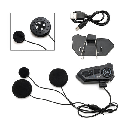 Auricolare Bluetooth per casco con altoparlante universale nero per moto
