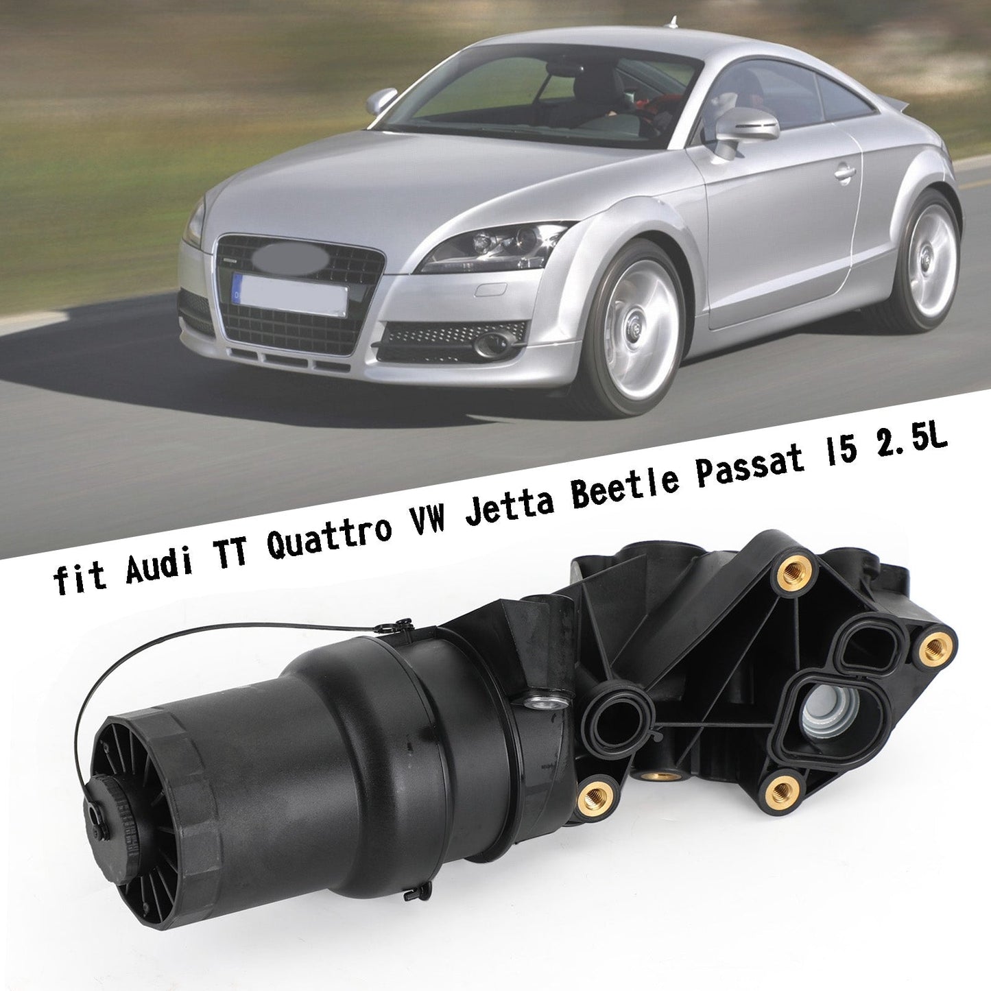 Alloggiamento filtro olio 07K115397D adatto per Audi TT Quattro VW Jetta Beetle Passat l5 2.5L Generico