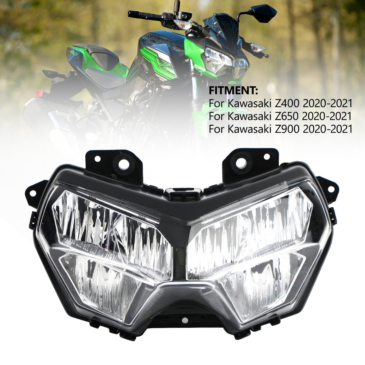 Faro Protezione Della Copertura Della Protezione Haddlamp Kit Per Kawasaki Z400 650 900 20-22 Fumo Generico