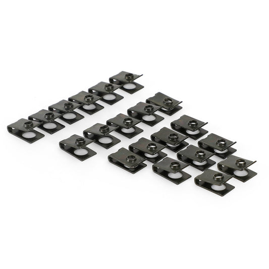 20 x piccoli M5 5 mm clip a molla per carenatura moto Speed Spire Nuts clip U dado generico