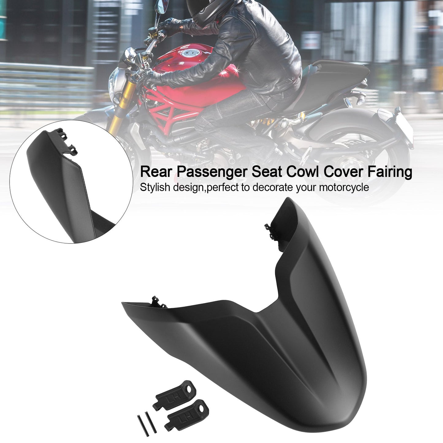 Carenatura coprisella passeggero posteriore/sellino per Ducati Monster 797 821 1200 Generico