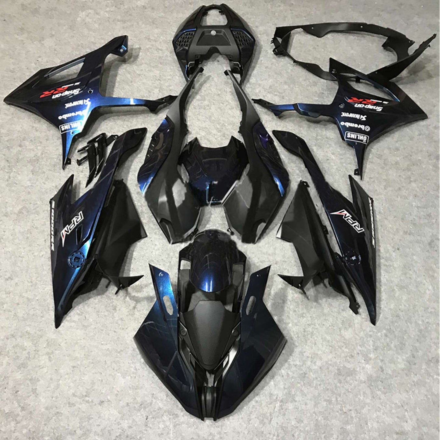 Amotopart 2019-2022 BMW S1000RR/M1000RR kit di corse blu scuro nero