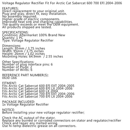 Regolatore di tensione adatto per Arctic Cat Sabercat 600 700 EFI motoslitta 0630-166