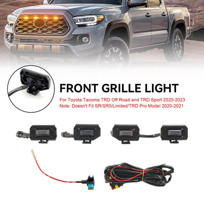 Luci della griglia a LED da 4 pezzi adatte per Toyota Tacoma TRD Off Road e TRD Sport 2020-2023