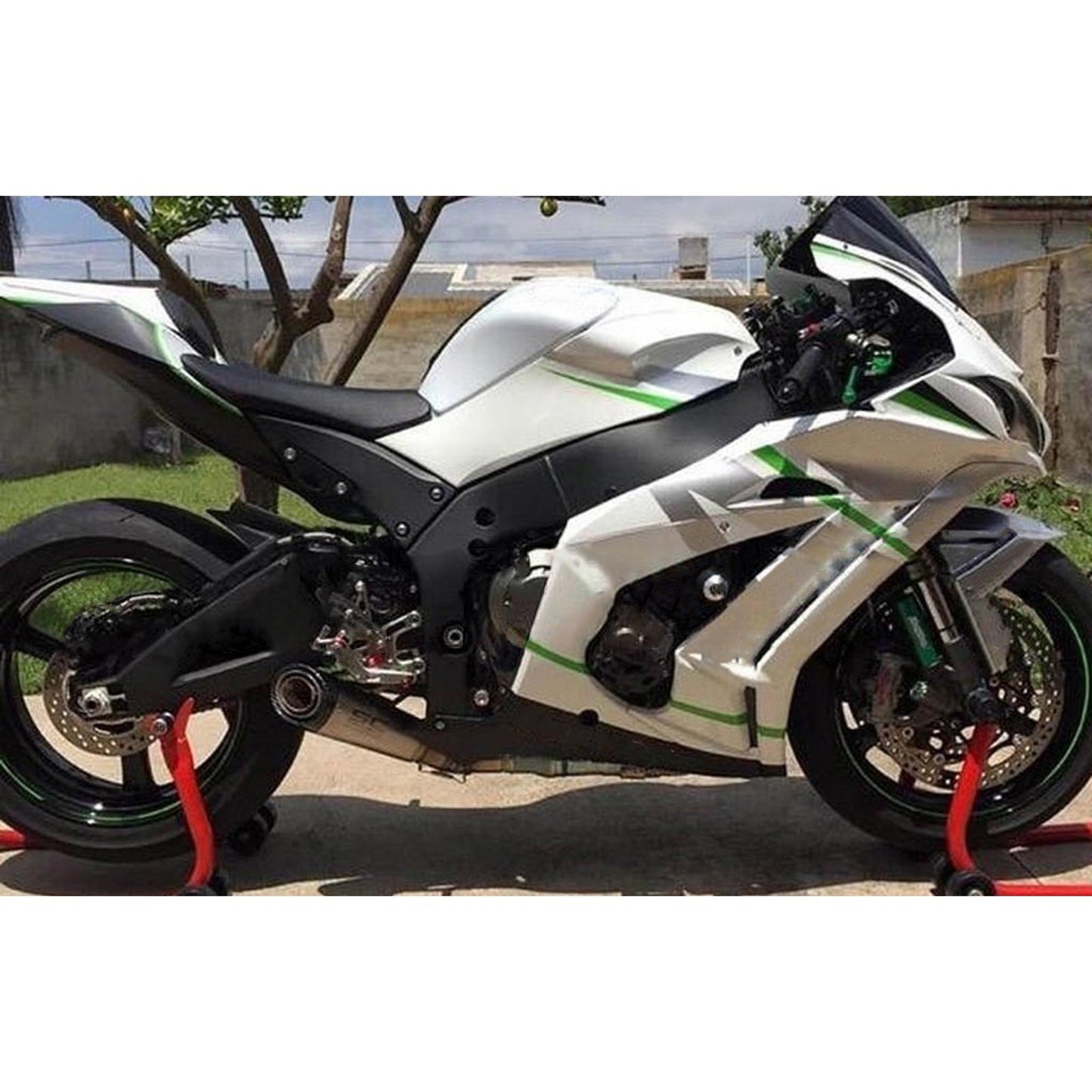 Amotopart Kawasaki 2016-2019 kit di spostamento a seme bianco ZX10R