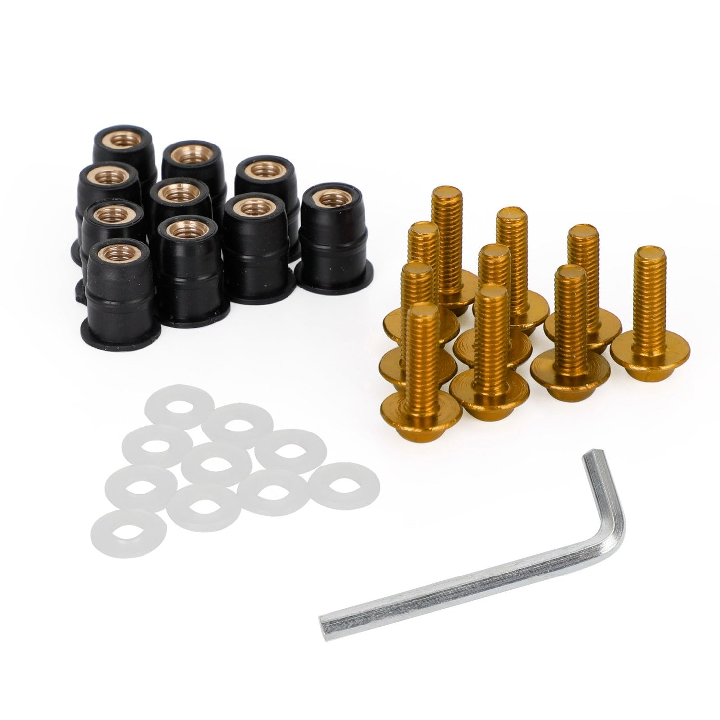 Kit di rondelle per bulloni a vite in alluminio M5x16mm per parabrezza per moto, confezione da 10 generici