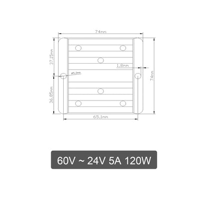 Regolatore del convertitore di alimentazione CC/CC step-down da 60 V a 24 V 5 A Impermeabile