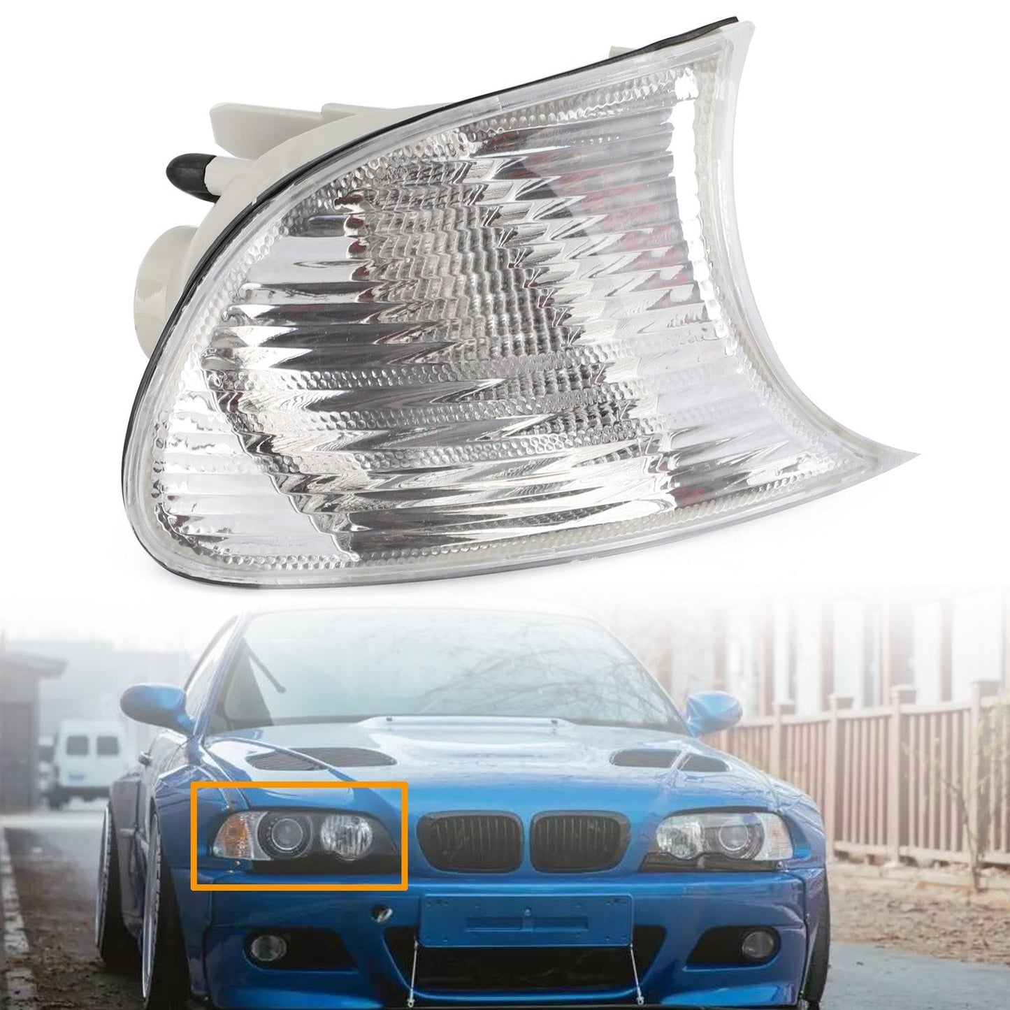 Luci d'angolo sinistra/destra Indicatori di direzione per BMW E46 2 porte 1998-2001 Generico