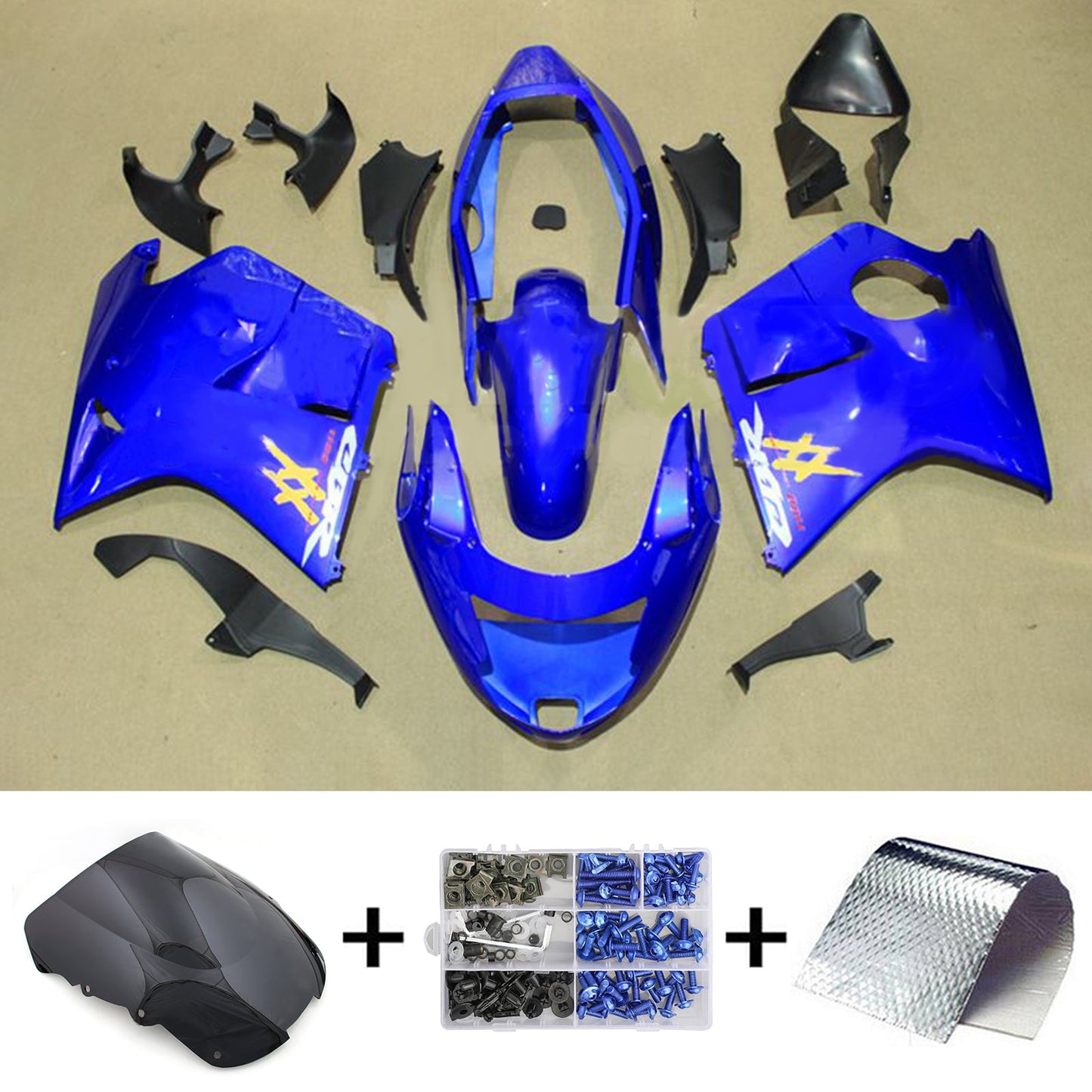 Amotopart Kit Carena Honda CBR1100XX SuperBlackBird 1996-2007 Carrozzeria ABS