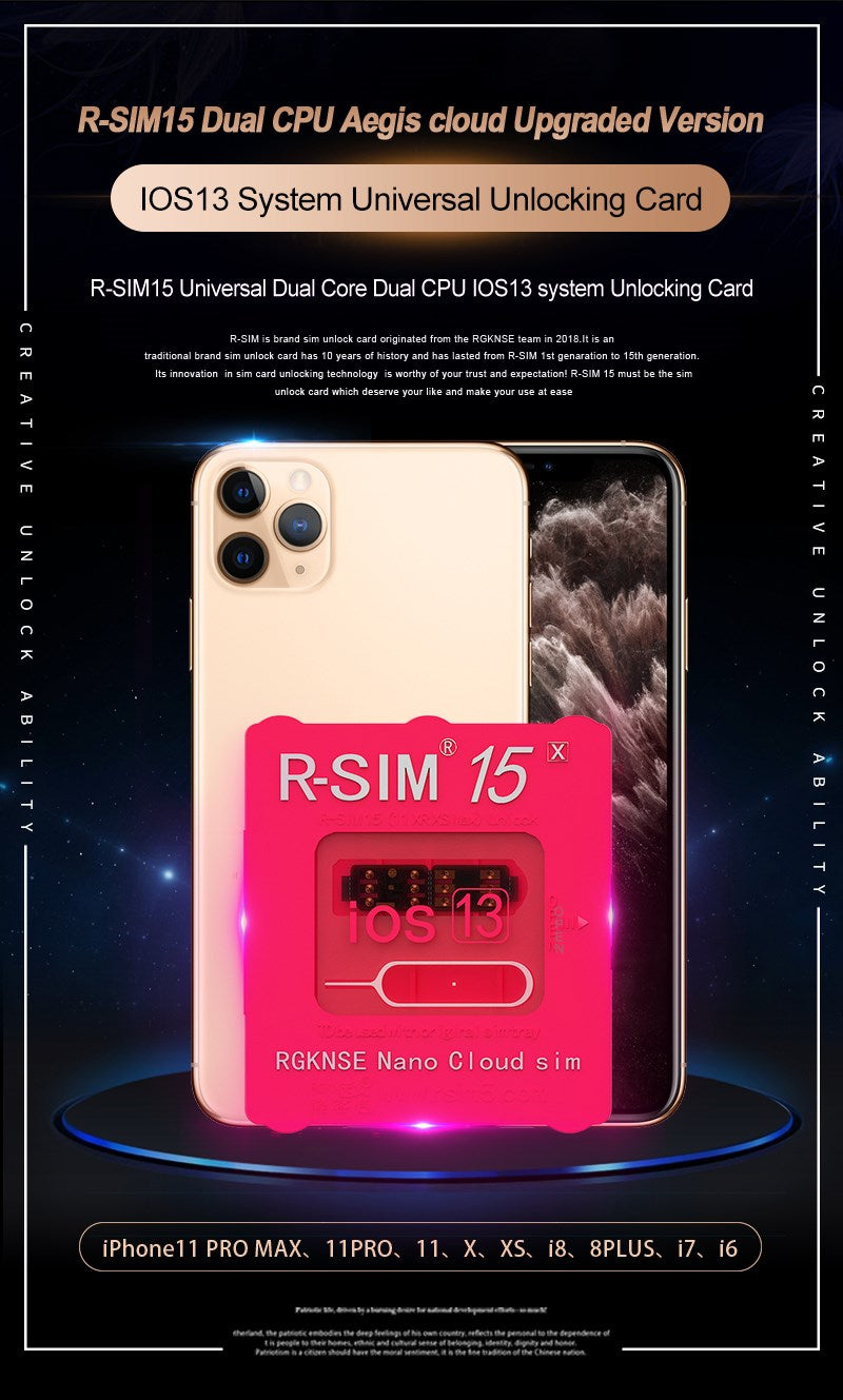 Aggiorna la scheda di sblocco Nano RSIM-15 per iPhone 13 Pro X XS Max 8 iOS 14.7