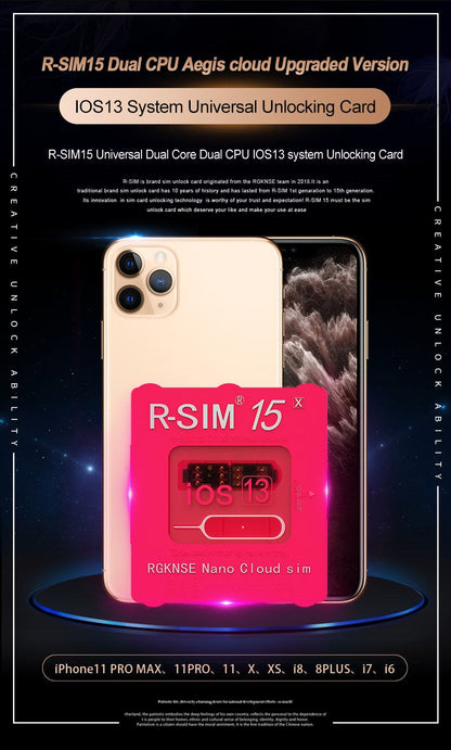 Aggiorna la scheda di sblocco Nano RSIM-15 per iPhone 13 Pro X XS Max 8 iOS 14.7