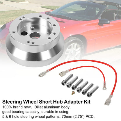 Kit adattatore per mozzo corto lucido per volante a 5 e 6 fori NUOVO per Ididit GM Chevy generico