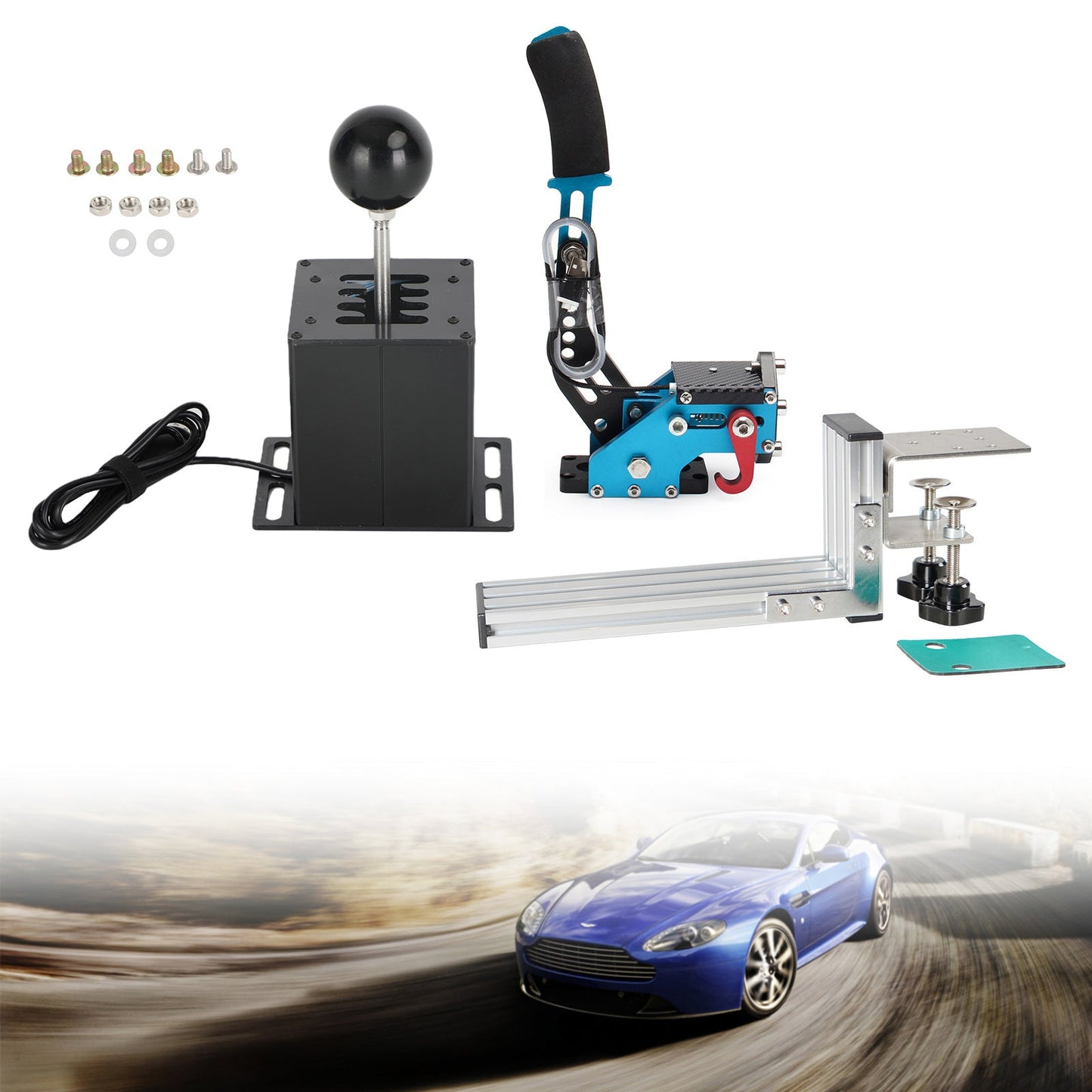 Freno a mano USB con clip a L e leva del cambio ad H per Thrustmaster T300RS/GT Racing Game