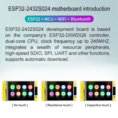 Scheda di sviluppo ESP32 Display WiFi Bluetooth Touch Screen LVGL CPU dual-core