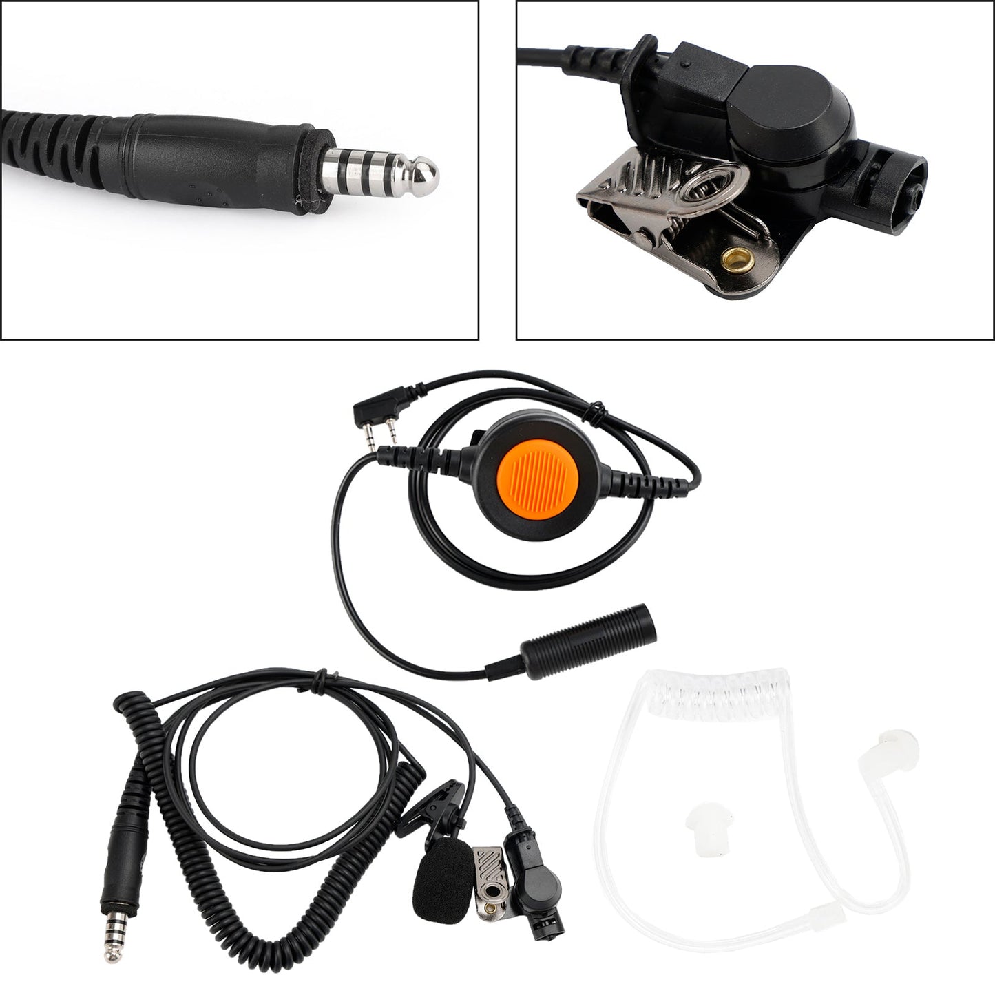 Cuffie con tubo trasparente 7.1-A3 con microfono PTT a 6 pin per TH-D7 TH-F6 TH-K2 TH-21