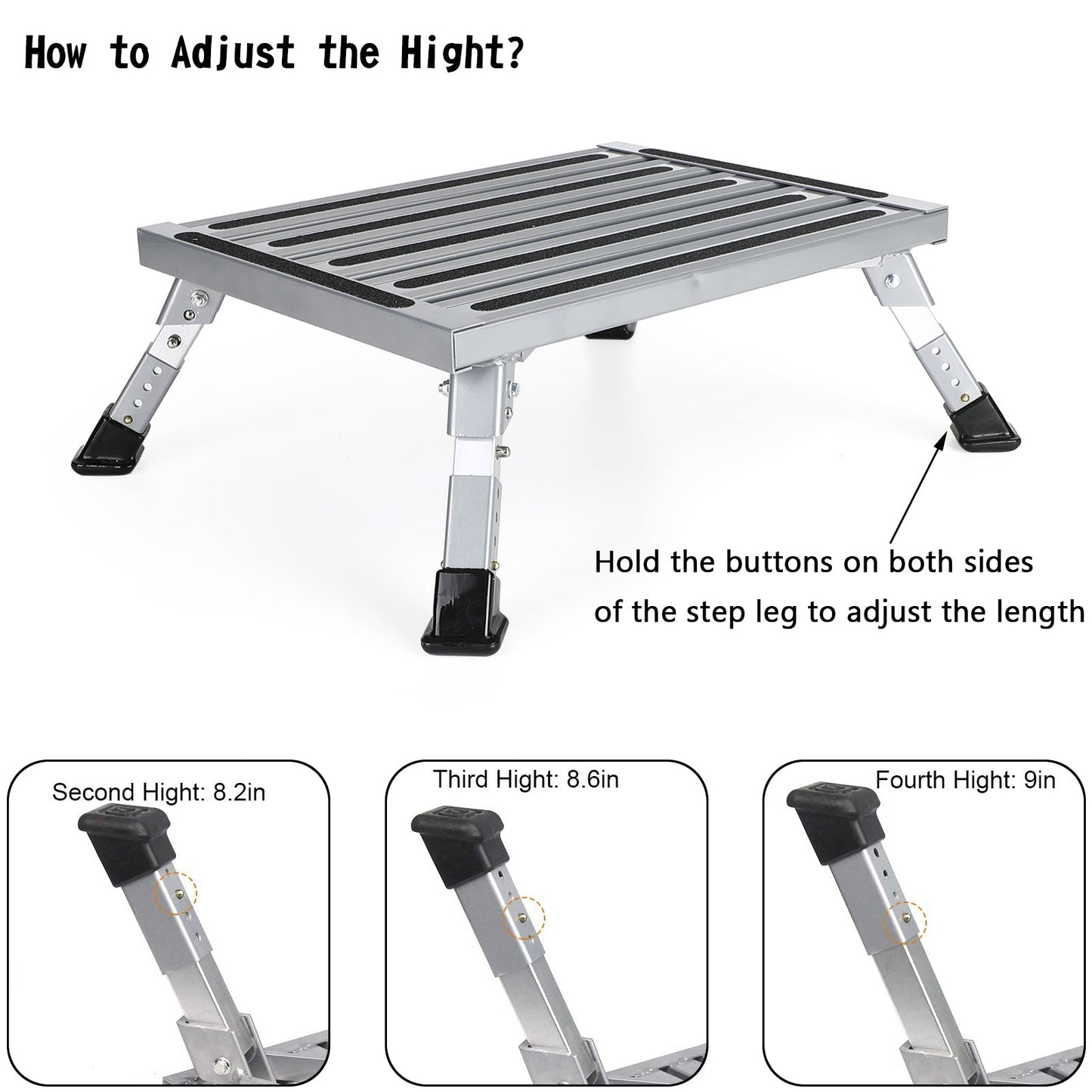 Piattaforma pieghevole in alluminio RV Step Stool Trailer Camper Scala da lavoro portatile