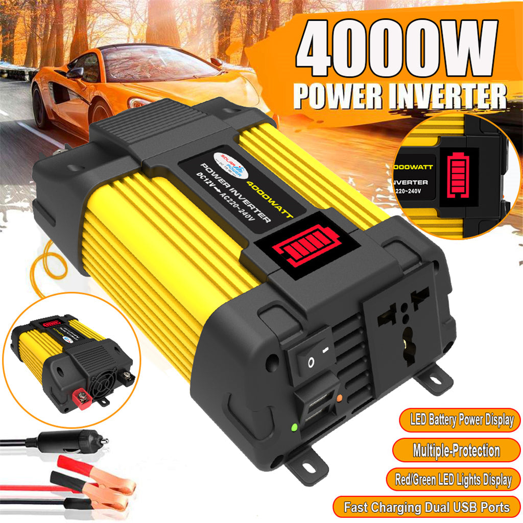 Inverter a onda sinusoidale pura da 4000 W con display a LED DC 12V a AC 220V Inverter