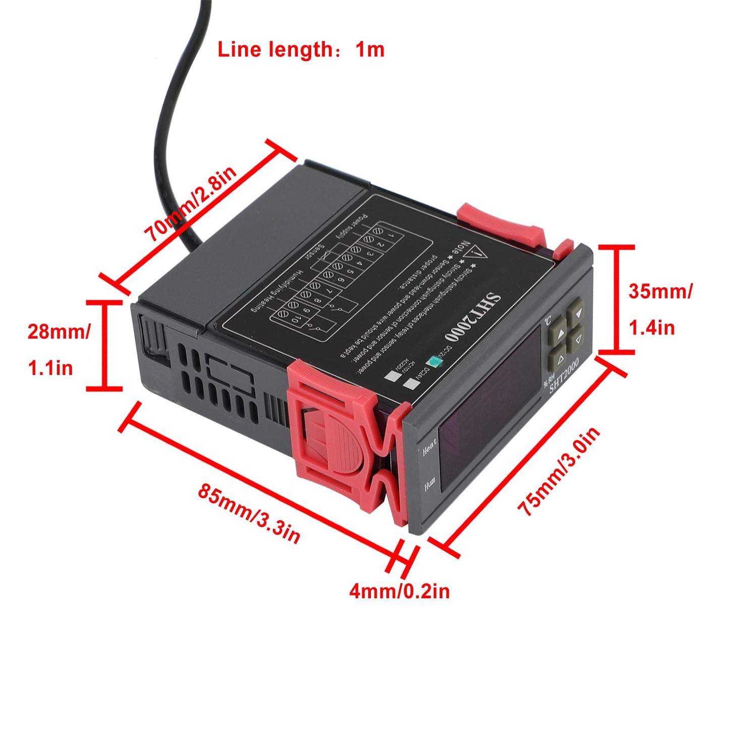 SHT2000 Temperatura Umidità Igrometro Termostato Ac110-230V/Dc12V/24V Sensore