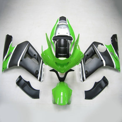 Amotopart 2003-2004 Kawasaki ZX6R 636 Kit di paura nero verde