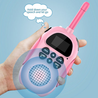 Confezione da 2 walkie talkie per bambini 22 canali radio a 2 vie portata 3 km palmare originale