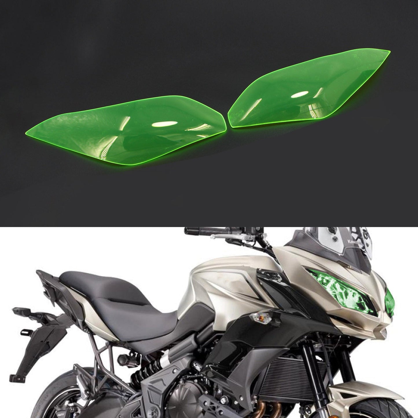 Protezione lente faro adatta per Kawasaki Ninja 300 Versys 650 15-17 Fumo generico