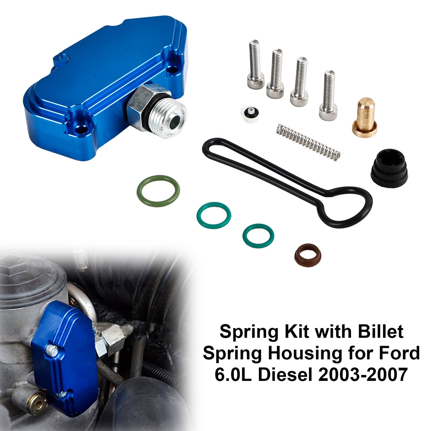 Kit molle Ford 6.0L Diesel 2003-2007 con alloggiamento molla ricavato dal pieno