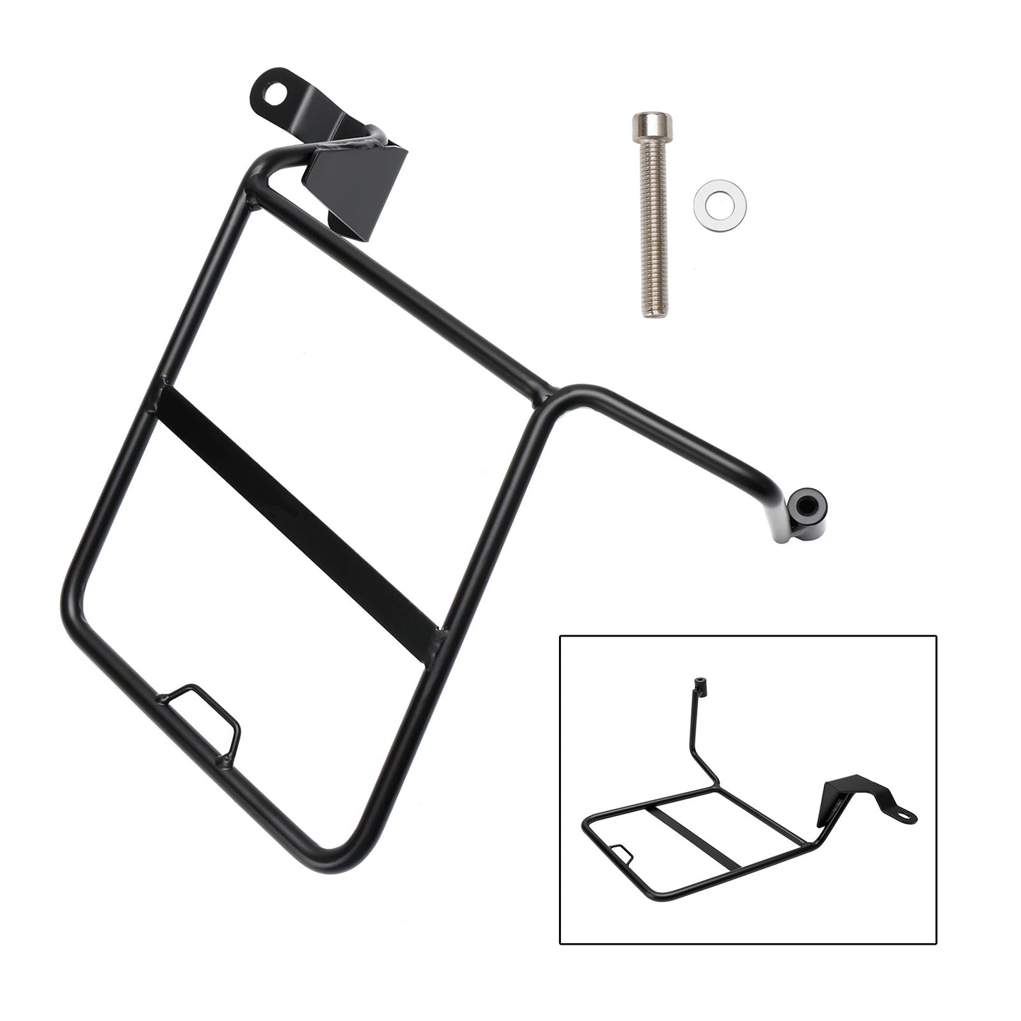 Staffa di montaggio per borsa laterale Honda Ct125 Hunter Cub Trail nera sinistra